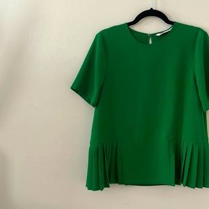 Zara Peplum Top Kelly Green